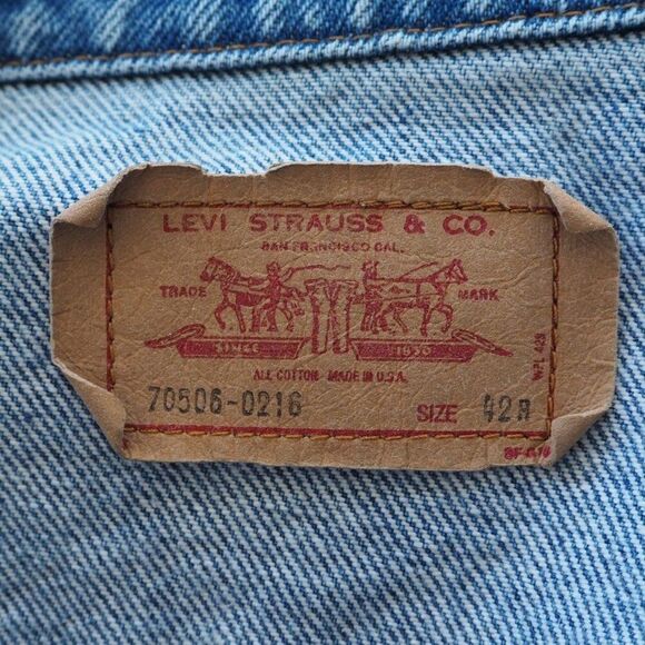 Levi's 70506-0216 Type III Vintage 70s 80s Denim Trucker Jacket Men's 42R - Picture 4 of 11